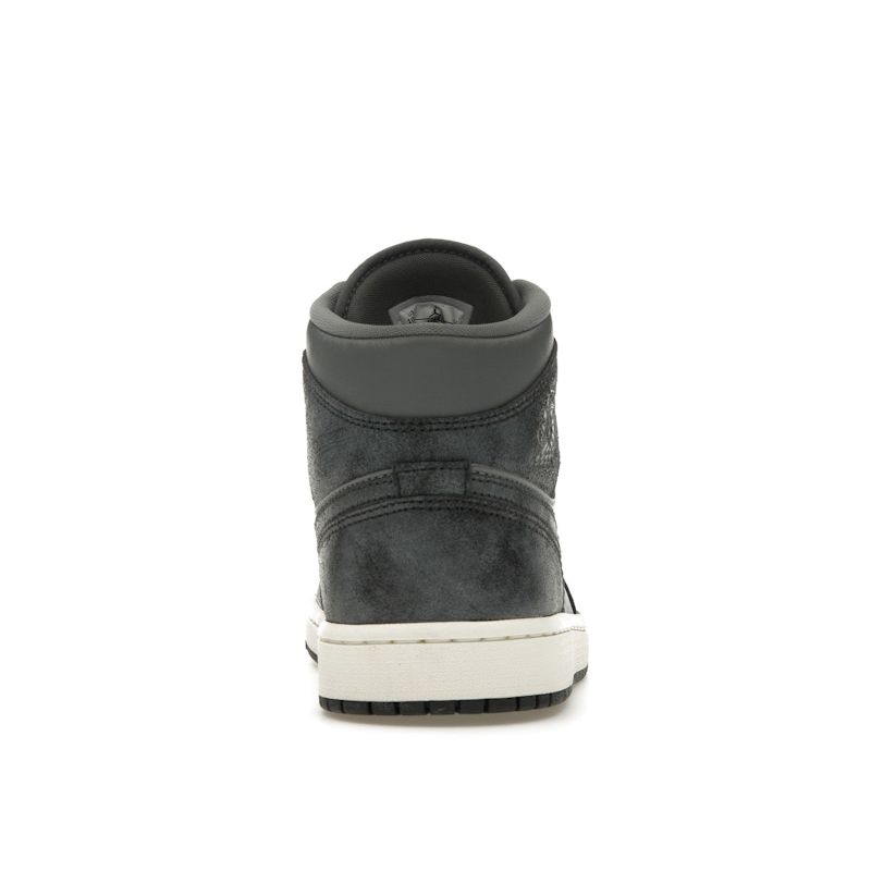 Air Jordan 1 Mid Distressed Smoke Grey Women Sneakers Off-Noir Sail FJ3448-001