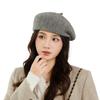 Female Solid Color Beret Casual Artistic Bud Hat Outdoor Autumn and Winter Warm Painter Hat