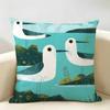 Retro Springtime Village Plants Cushion Cover Natural Linen Organic Fabric DoubleSided Printing Room Sofa Decor Pillow Case