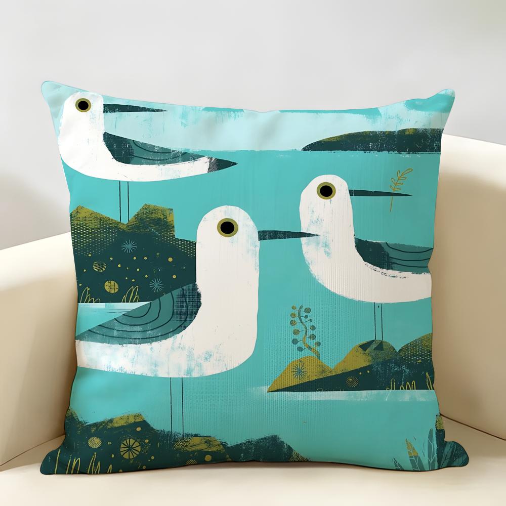 Retro Springtime Village Plants Cushion Cover Natural Linen Organic Fabric DoubleSided Printing Room Sofa Decor Pillow Case