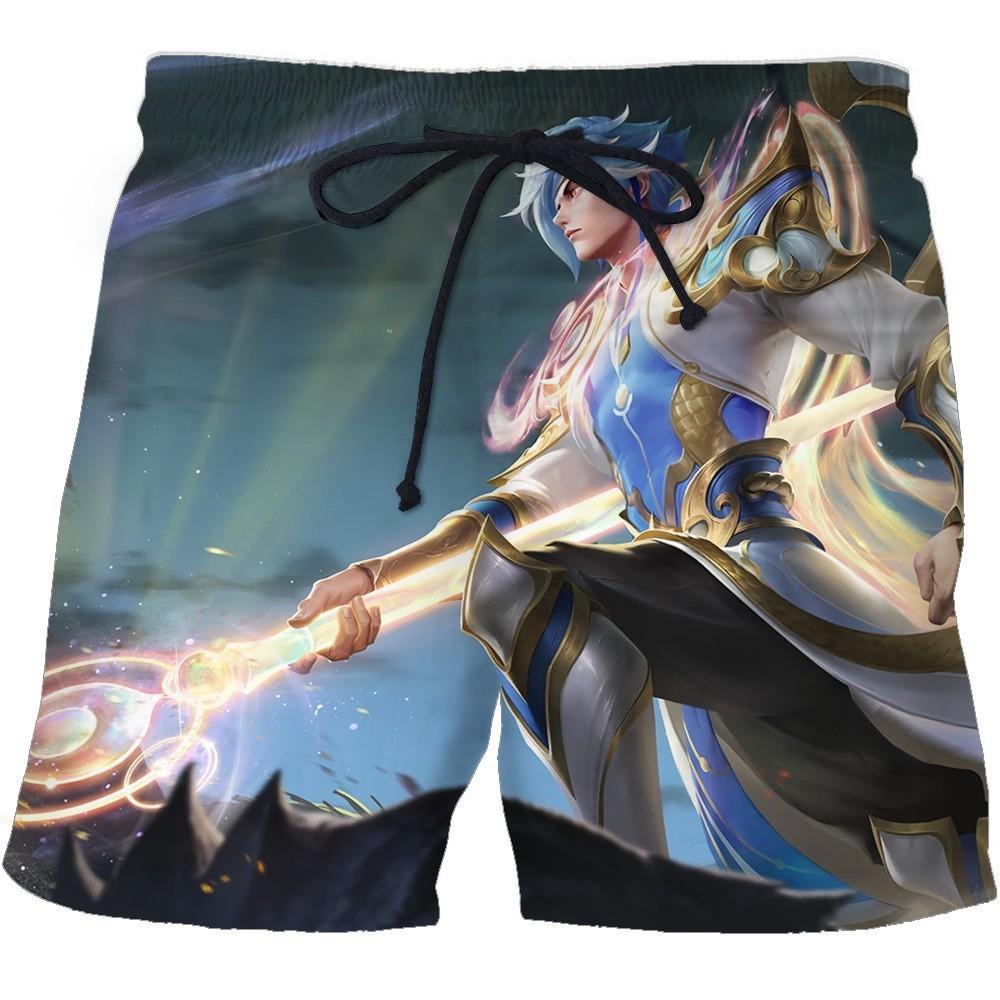 Summer Sports Cartoon 3D Printed Trendy Men's Casual Hawaiian Beach Shorts