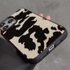 Moda śliczny wzór krowy futro skórzane miękkie etui na telefon dla IPhone 15 Pro Max 14 Pro Max 13 12 14Plus odporna na wstrząsy osłona ochronna