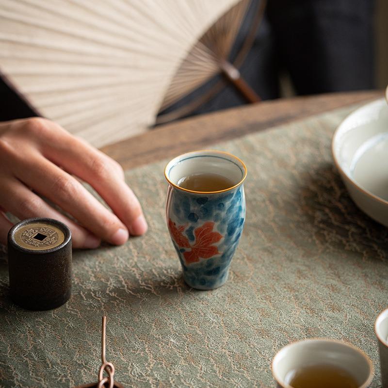 Traditional Chinese Tea Cup Ceramic Hand Painted Zen Style Kung Fu Tea Set Asian Home Decor