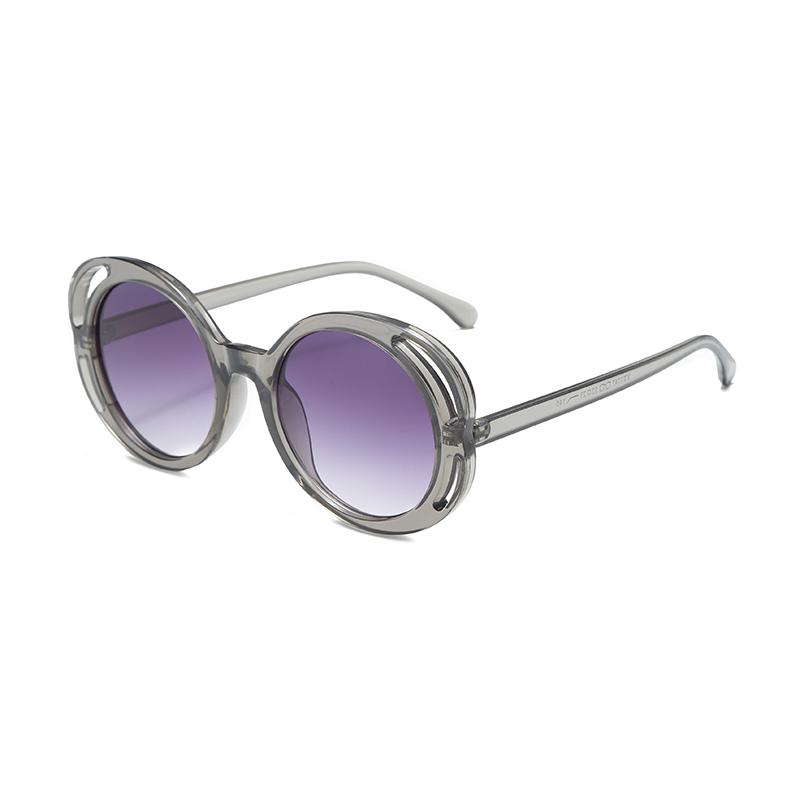 New Hollowed Out Uv Resistant Sunglasses For Women Elegant Round Frame Slimming And Refreshing Sweet Sunglasses 7747