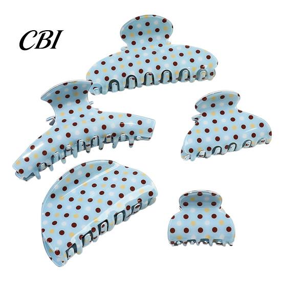Sturdy Hair Claw Clip Back Head Claw, Strong Bite Force Clip, Dot Print Large for Women Anti-Slip Teeth Accessory Daily Wear Metal Spring