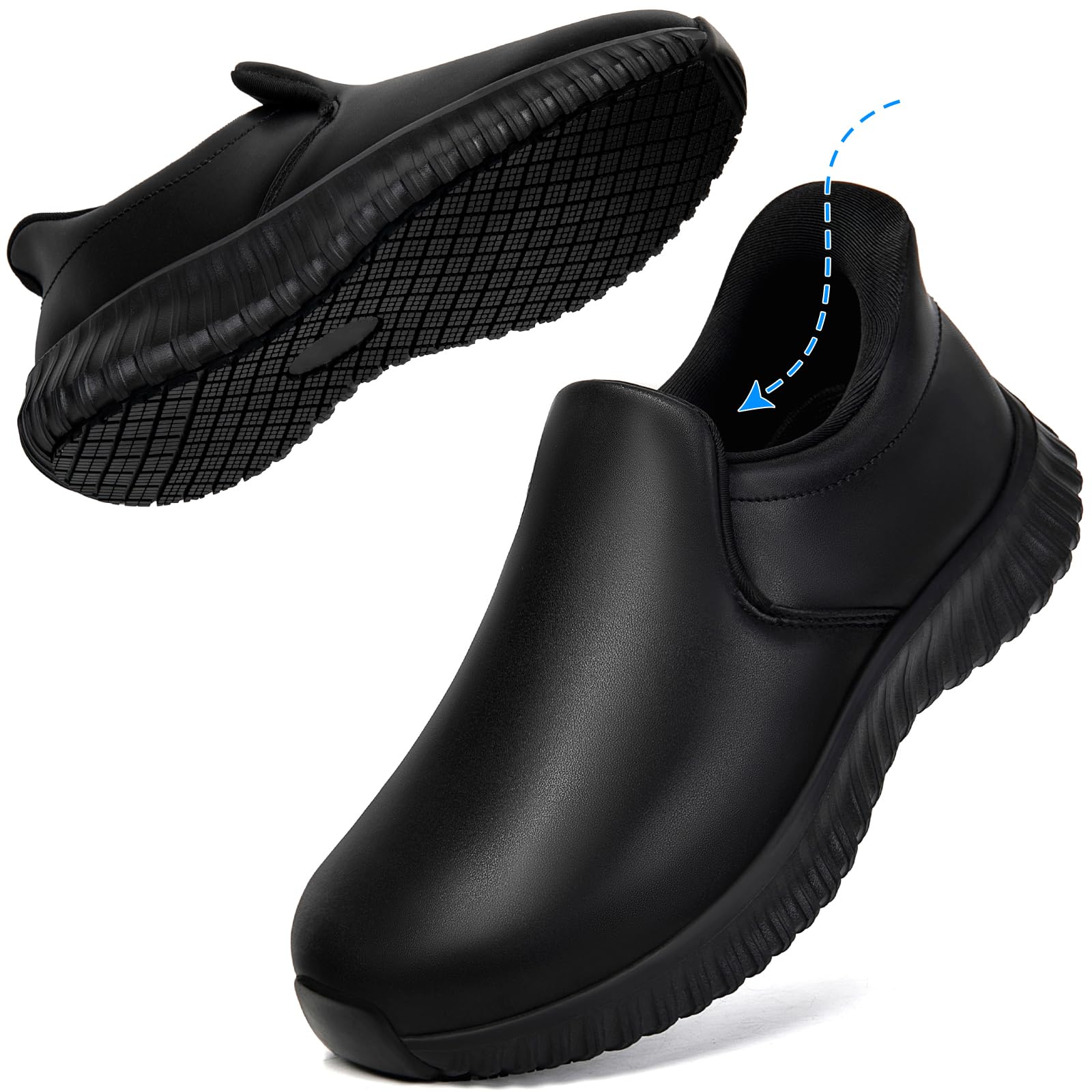 

SOARHOPE Самая кухонная обувь для шеф-повара Кухня Легко надевать и снимать Высокая и 3E Черный [Мировой стандарт противоскольжения] Обувь, Обувь, Слипоны, Снимать,