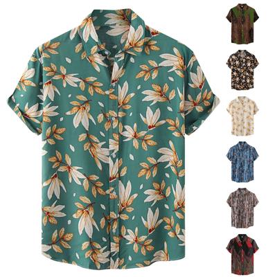 Men's Summer Casual Floral Print Design Hawaiian Style Short Sleeve Beach Vacation Shirt