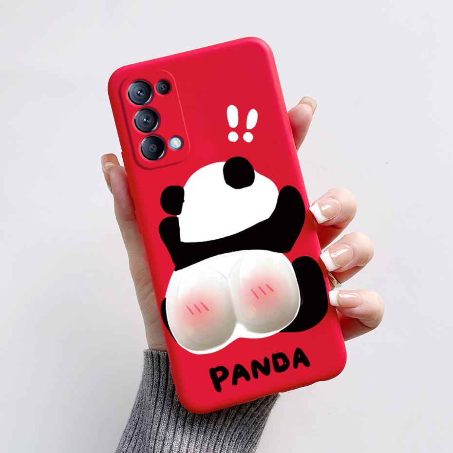 For OPPO Reno 5 5G Case Reno5 4G Silicone Bumper Cute Panda Phone Cover For OPPO Reno 5 5 Pro CPH2145 CPH2159 Cases fundas Coque