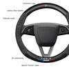 ANE1 Leather Car Steering Wheel Cover Protection Case Anti Slip Breathable Protector For Tesla Model 3 Highland 2023 Model S Model X