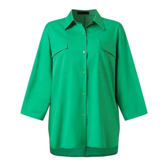 Women's Cotton Linen 2 Piece Outfit Button Down 3/4 Sleeve Shirts And Slit Wide Leg Pants Set Casual Loose Lounge Tracksuit