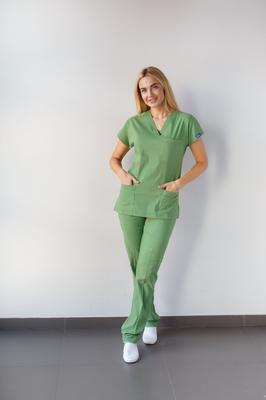 Two Piece Set Medical Scrubs Unisex Doctor Nursing Uniform Set Medical Uniform Surgical Suit Tops+Pants V-neck Short Sleeved Thin Tericoton Fabric