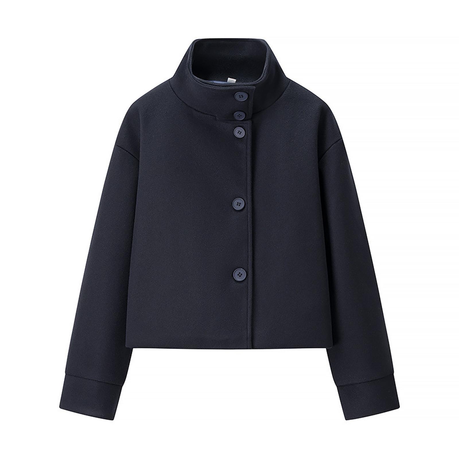 

Women s Faux Suede Button Jacket Oversized Gathered Hem Short Length Coat Casual Vintage Outerwear With Pockets S