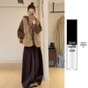 Women's Coffee-Colored High-Waisted Wide-Leg Pants - Mid-Rise with Thickened Fabric for Slimming Effect - Autumn/Winter 2025
