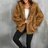 Women's Comfortable Hooded Faux Short Coat Top Plush Warm Coat