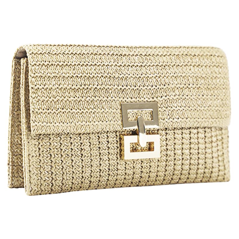 DEARMAMY Женская плетёная корзина-клатч, летняя сумка через плечо, 2-в-1, легкая, в форме конверта, идеально подходит для курортов, путешествий, пляжа и