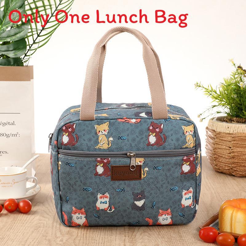 Bolsa de Almuerzo de Lona Tipo Tote Con Aislamiento Espeso Para Trabajadores de Oficina y Madres