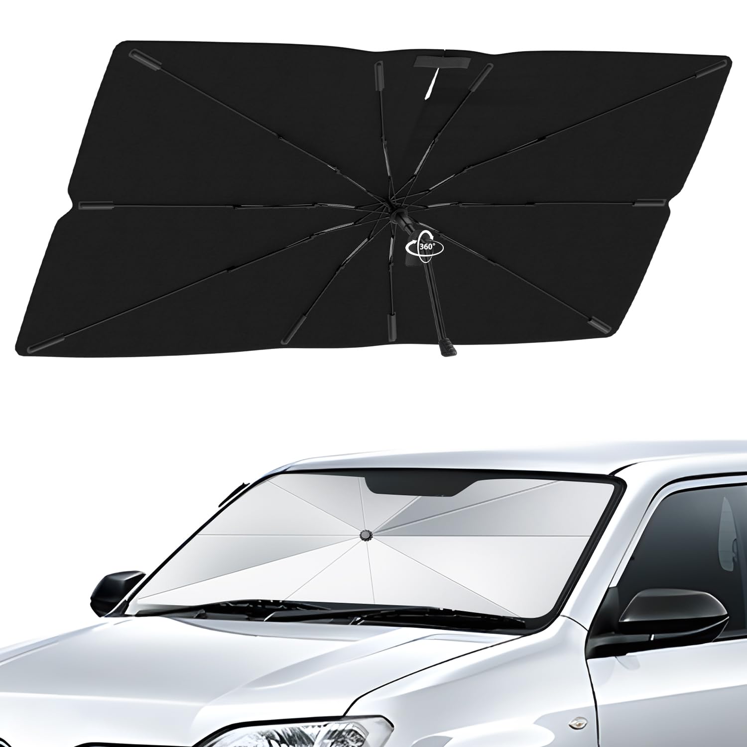 

from Improved Mozan Sunshade for Toyota Probox 160 Series Windshield Shade Compatible with Models UV 10 Flexible Light Heat Suitable for Car Custom чёрный