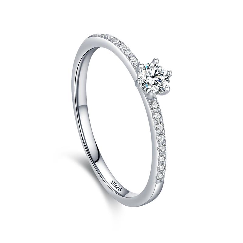

Ailmay Exquisite Fashion 925 Silver Sparkling Zircon Rings For Women Classic Wedding Statement Jewelry 5