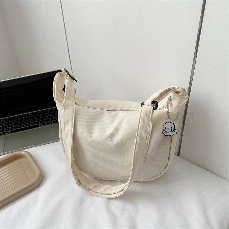 New Candy Color Waffle Art Student Versatile Simple Daily Women's Shoulder Crossbody Bag
