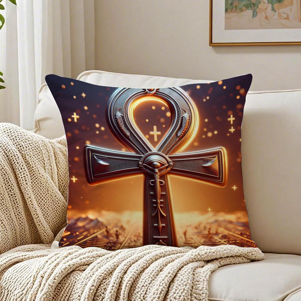 Antikes heiliges ägyptisches Symbol AAnkh Kissenbezug Staubmilbenfrei Wohnzimmer Sofa Dekor Kissen Zimmer