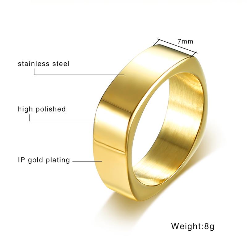 Geometric Arrow Square Men Ring,Punk Stainless Steel Signet Ring Stamp Ring Thumb Ring,Minimalist Jewelry Gifts