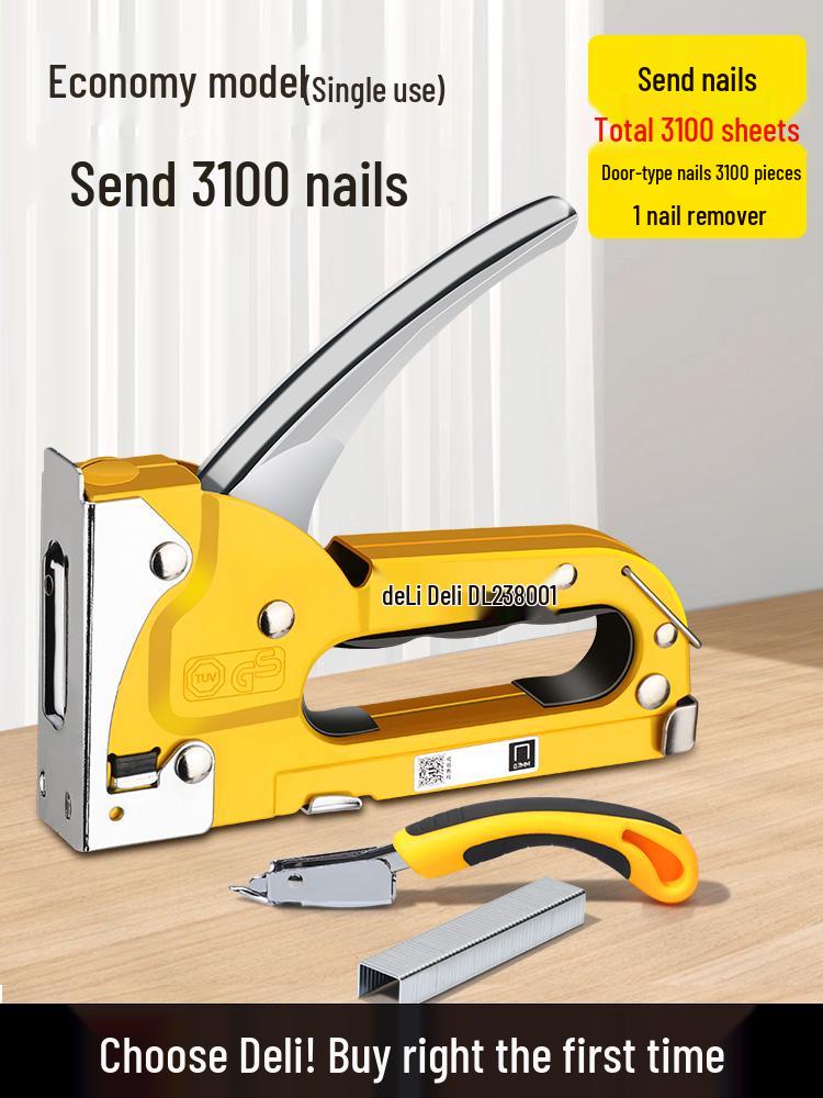 Deli Manual Staple & Air Nail Gun for Woodworking