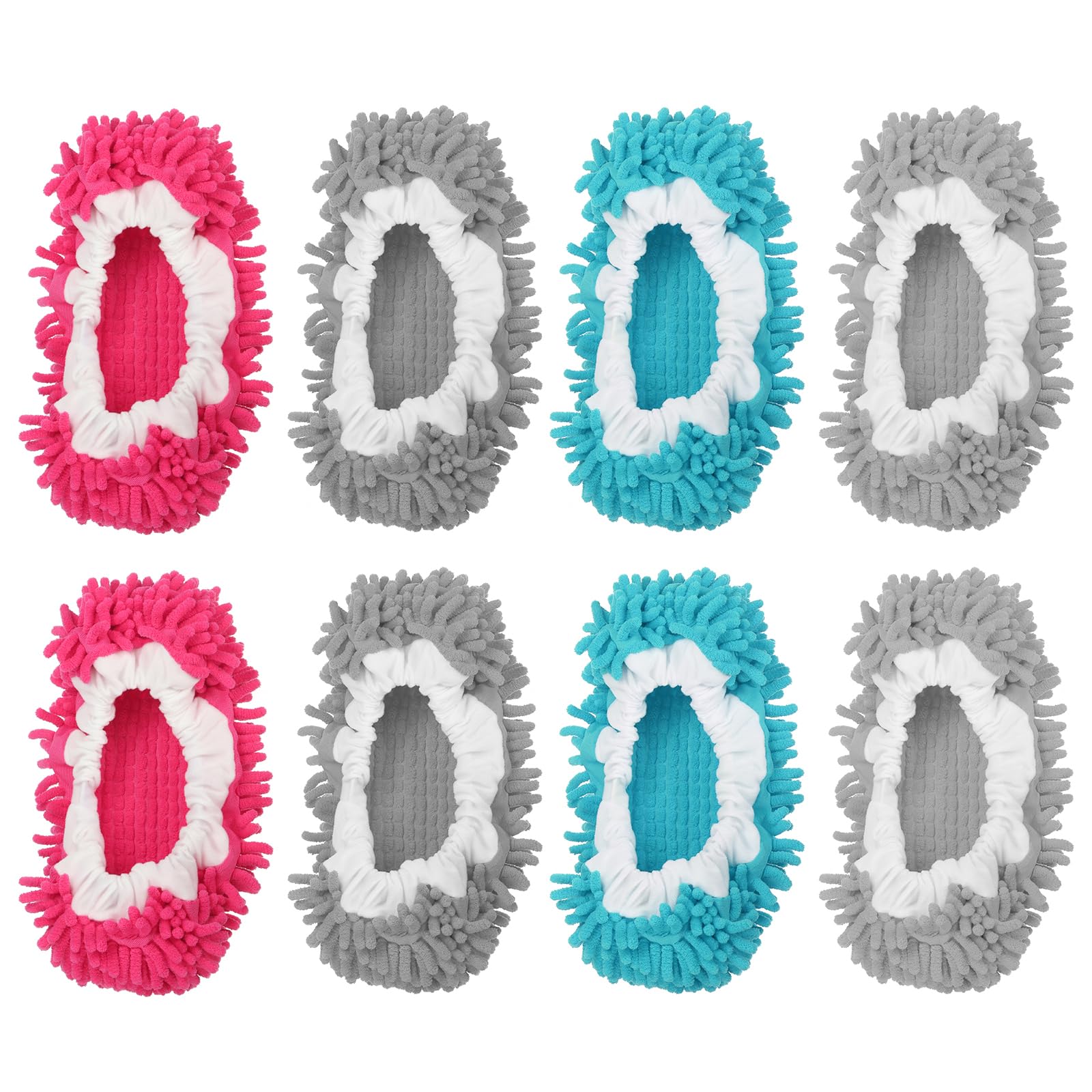 

uxcell Швабра для мытья пола, обувь, из шенилла, для ног, для уборки дома, 4 цвета, 8 пар, тапочки, моющиеся, из микрофибры, чехлы, пылесборник, носки, инструменты,