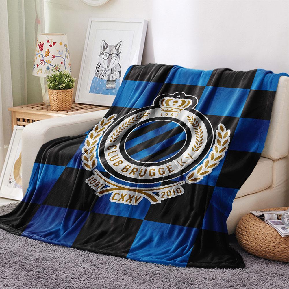 1PC Club Brugge KV Patterned Flannel Blanket Suitable For All Seasons for Home Decor Warmth and Comfort Gifts Holiday Present