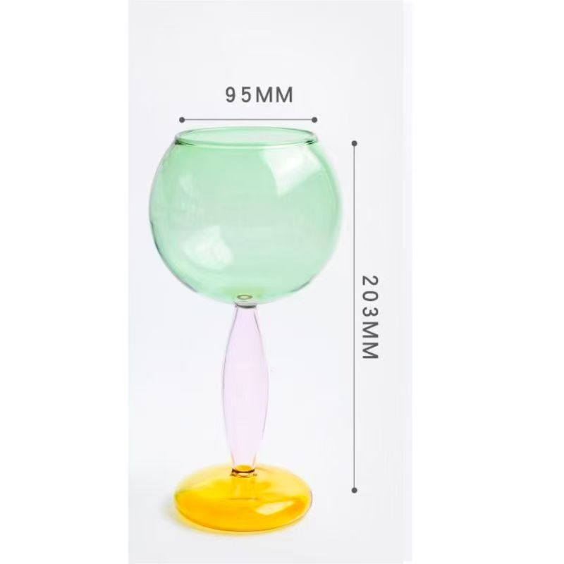 1pc Colored Goblet Glass Wine Glass Cup Bordeaux Burgundy Glasses Borosilicate Glass Cocktail Glasses Drinkware Lover Decoration