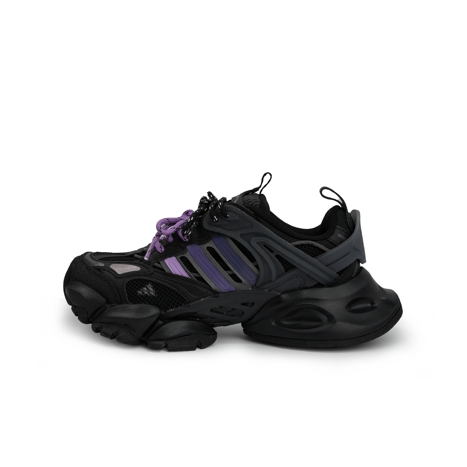 Adidas XLG RUNNER DELUXE Abrasion Resistant Slip Resistant Low top Running Shoes Unisex Black Purple JR3086(Team826-) 40⅔