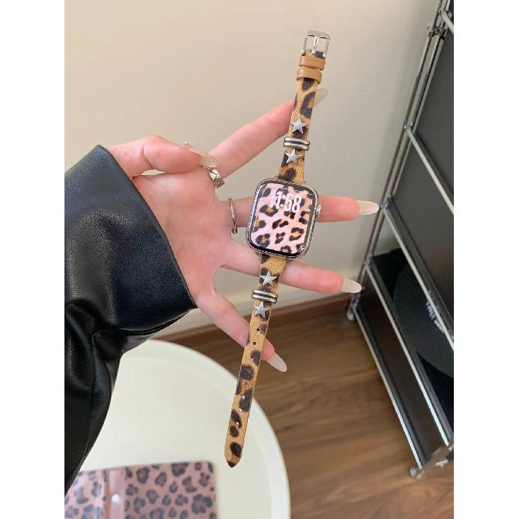 

Advanced Fashion leopard print leather loop band For Apple Watch women 44mm 40 45 41 49 42 38 Series 11 10 9 8 SE 7 6 5 4 3 S S10 S11 46mm