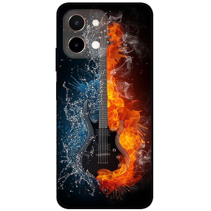 For Vivo Y28 4G Case 6.68'' Black TPU Silicon Cartoon Protection Cover for VivoY28 Y 28 4G Shockproof Capa Wolf Animals Soft Bag