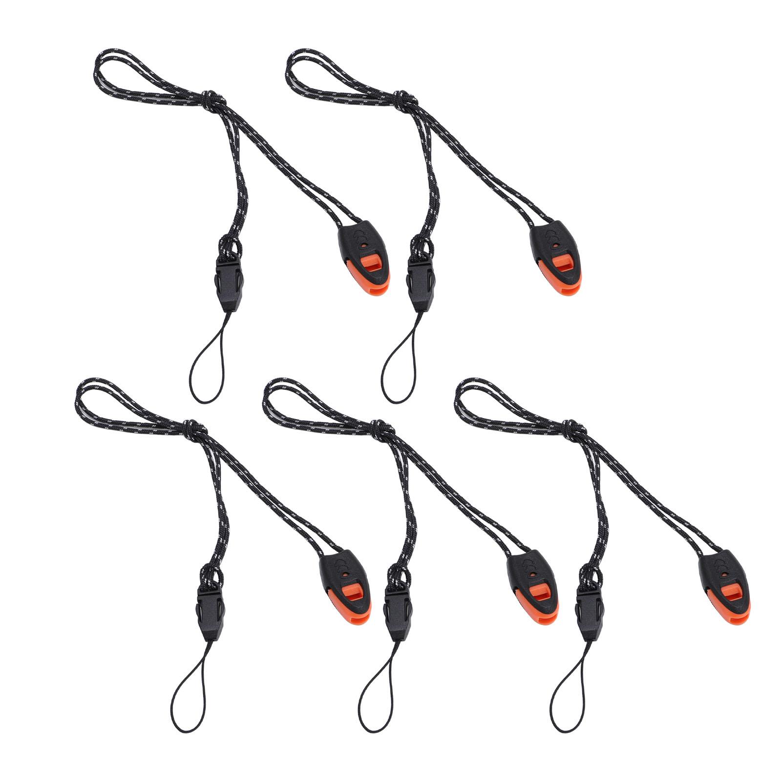 

5PCS Safety Whistle with Lanyard Plastic Loud Whistle for Outdoor Camping Hiking Travel Emergency