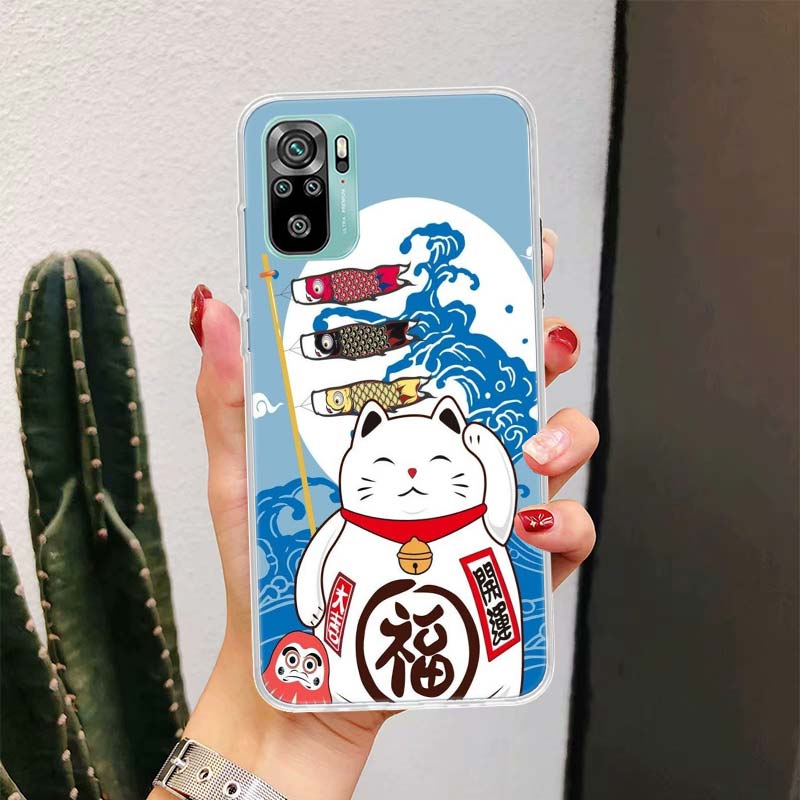 Lucky Cat Maneki Neko Japanese For Xiaomi Redmi Note 14 13 12 11 Pro Plus Phone Case 14S 12S 11S 11E 11T 10S 10 9S Fundas Cover