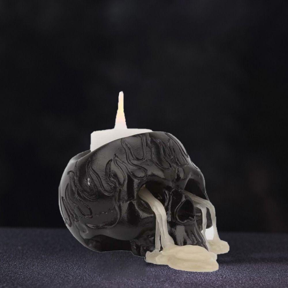 Handicraft Skeleton Candlestic Ornaments Exquisite Resin Candlestick  Wedding Party