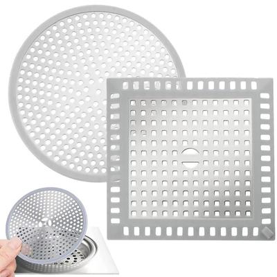 Round Kitchen Sink Strainer Isolation Anti-blocking Shower Drain Cover Stainless Steel Square Hair Catcher Drain Filter Bathroom