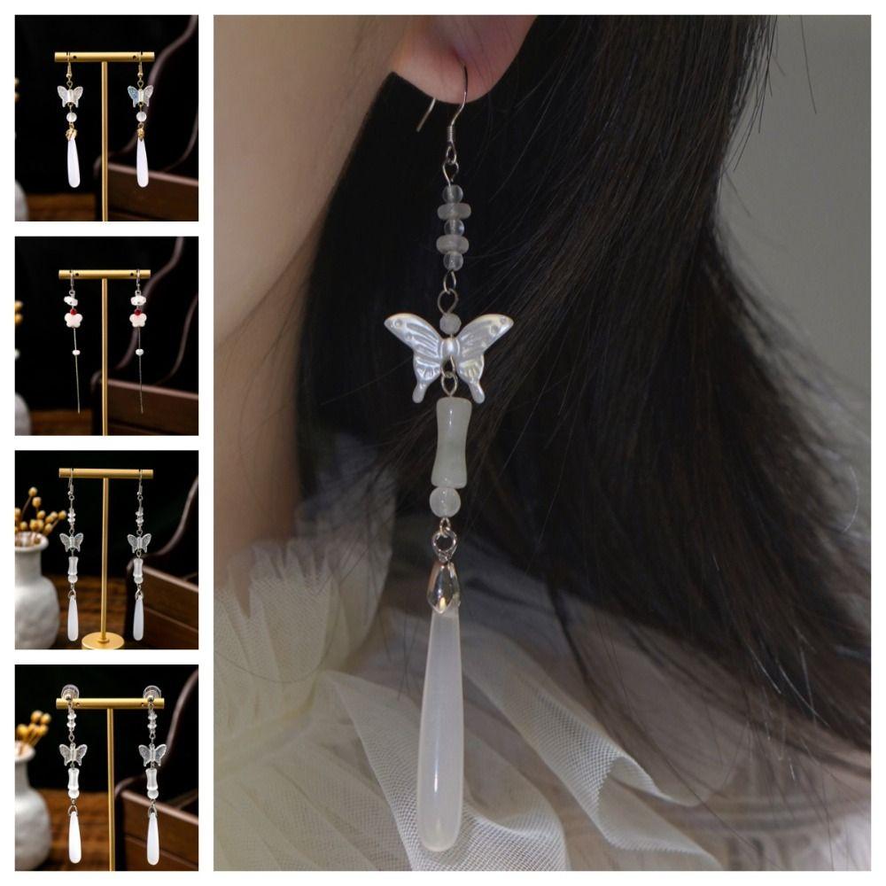 

Water Drop Beads Earrings Studs Flower Imitation Pendant Vintage Butterfly Earring Party