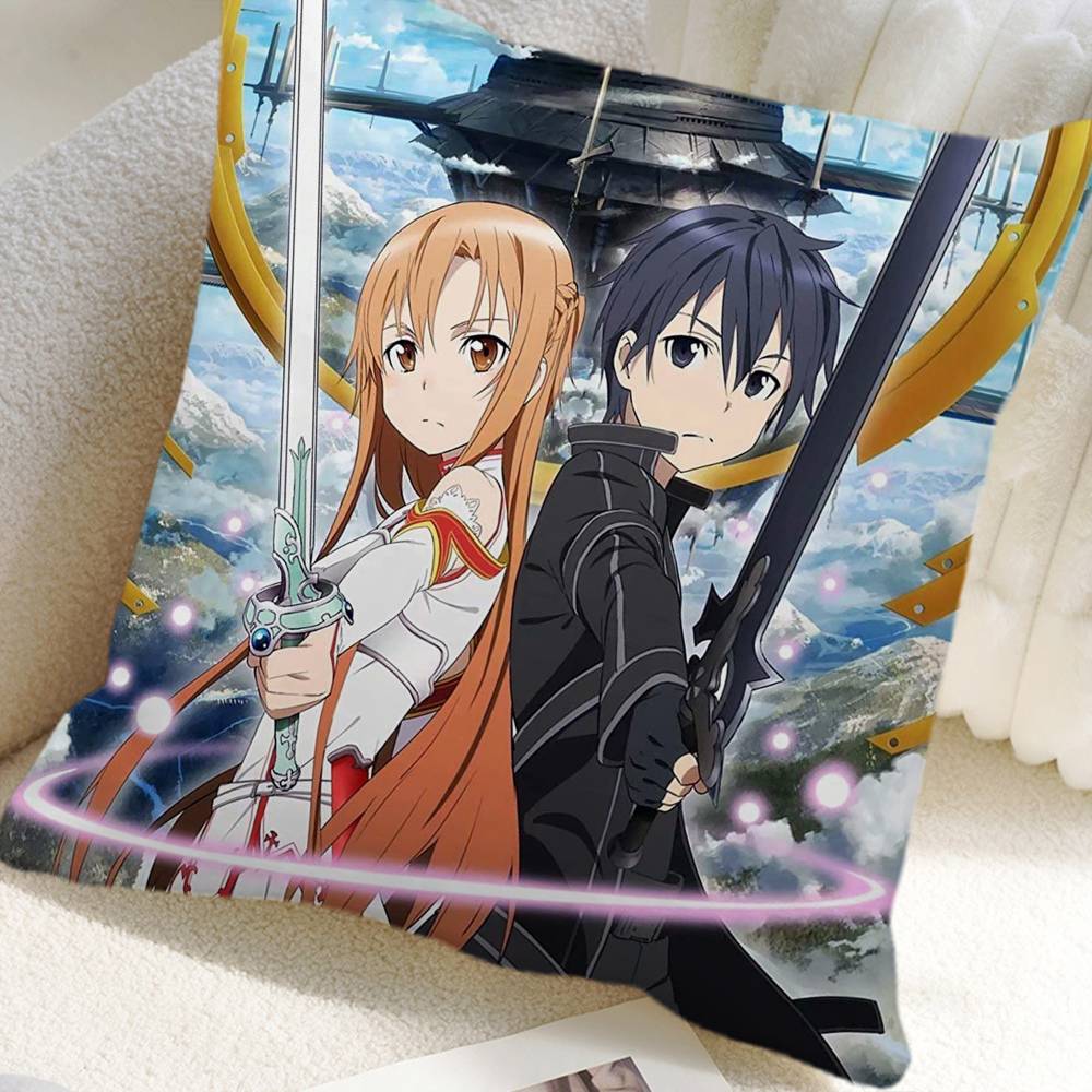 Sword Art Online Anime Pillow Case Square Pillow Bedroom Sofa Leisure Comfort Cushion Car Home Decoration