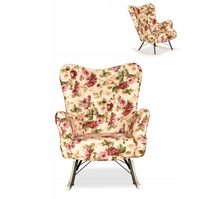 Luna Print Scandinavian Wing Chair, Rocking On Runners,, Roses, English
