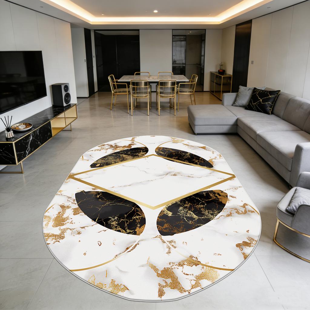 Irregular Luxury Marble Fluffy Rug for Living Room Easy Clean Short Velvet Bedside Carpet Decoration Home Large Area Floor Mat