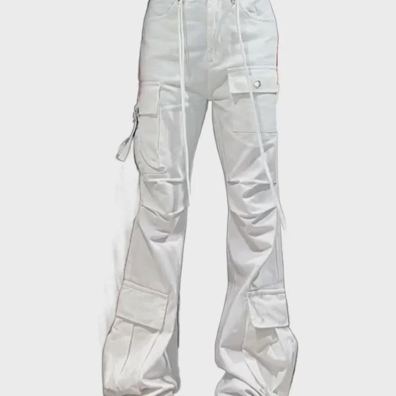 2023 Women's Retro American-Style Flared Pocket Pants for Spring & Autumn