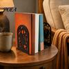 Heavy Book Ends 1 Pair Metal Hollow Cat Bookends, Decorative Stopper for Shelf, Non-Skid Black Home Office Desk Matte Finish Bookend