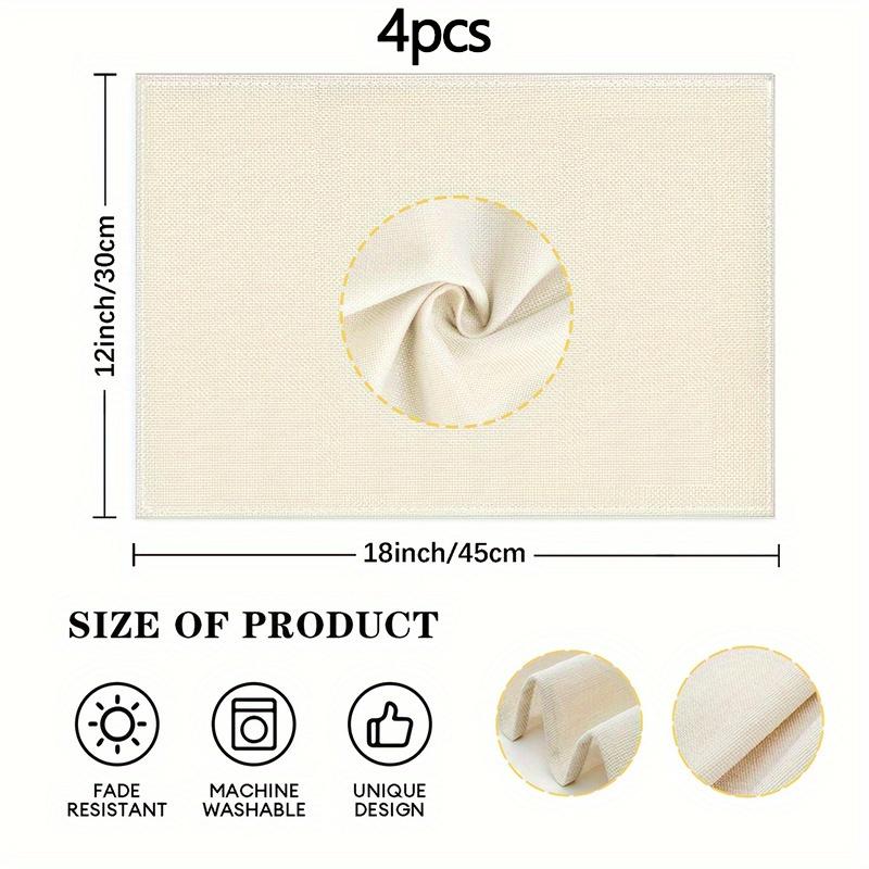4pcs Linen Placemats, Autumn Farm Truck Decorative Placemats, Suitable for Kitchen and Restaurant Decoration, Family Gathering D
