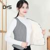 Wintermantel für Damen, Lagenlook, dünn, gepolstert, Knopfverschluss, V-Ausschnitt, ärmellos, einfarbig, winddicht, wärmespeichernd, Outdoor-Daunenmantel