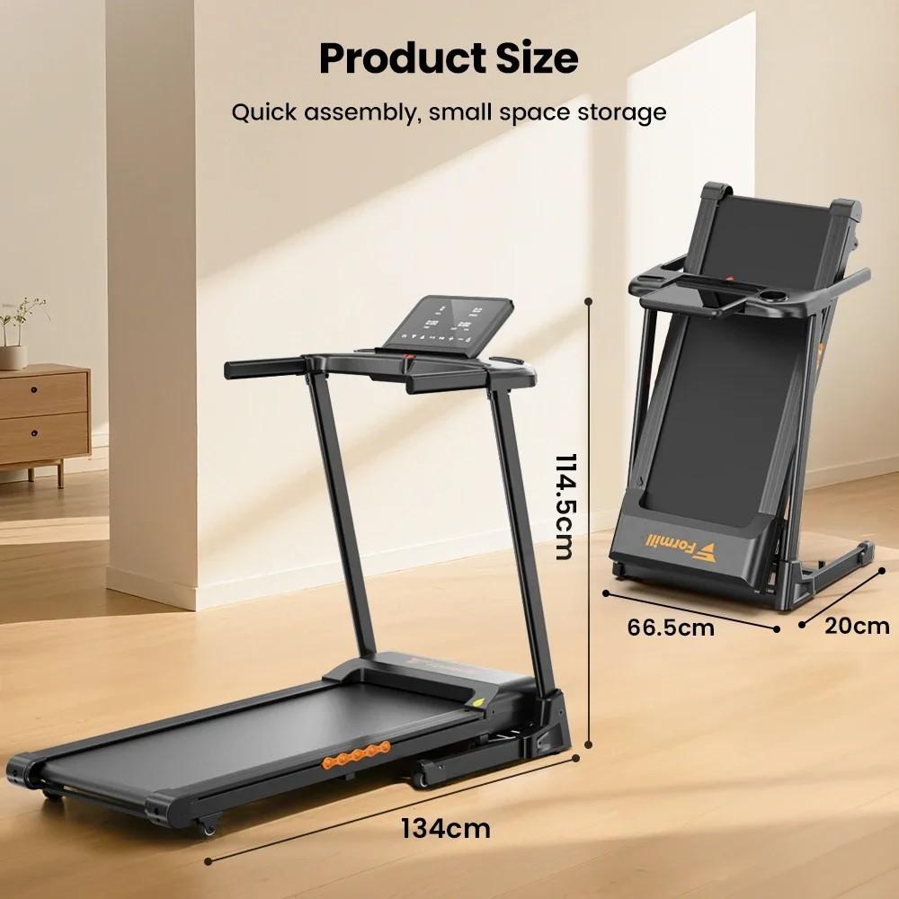 Formill FT61 3.0 Horsepower Folding Treadmill, 15° incline, 13.5 km/h, 17×43 inch belt, 300 lbs load, quiet, LCD, home shock absorption