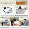 One-Click Folding Semi-Circular Cat Desk Hammock, Space Saving Sunken Design Cat Bed Perch for Indoor Home Office Kitten Rest