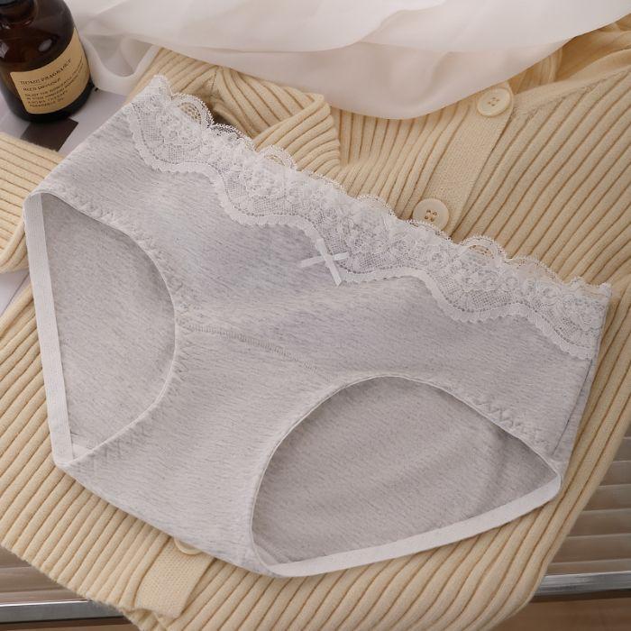 Девочка Весна и Осень Сексуальное Кружево Чистый Хлопок 10A Наращивание Антибактериальная Вставка Треугольные Трусы M