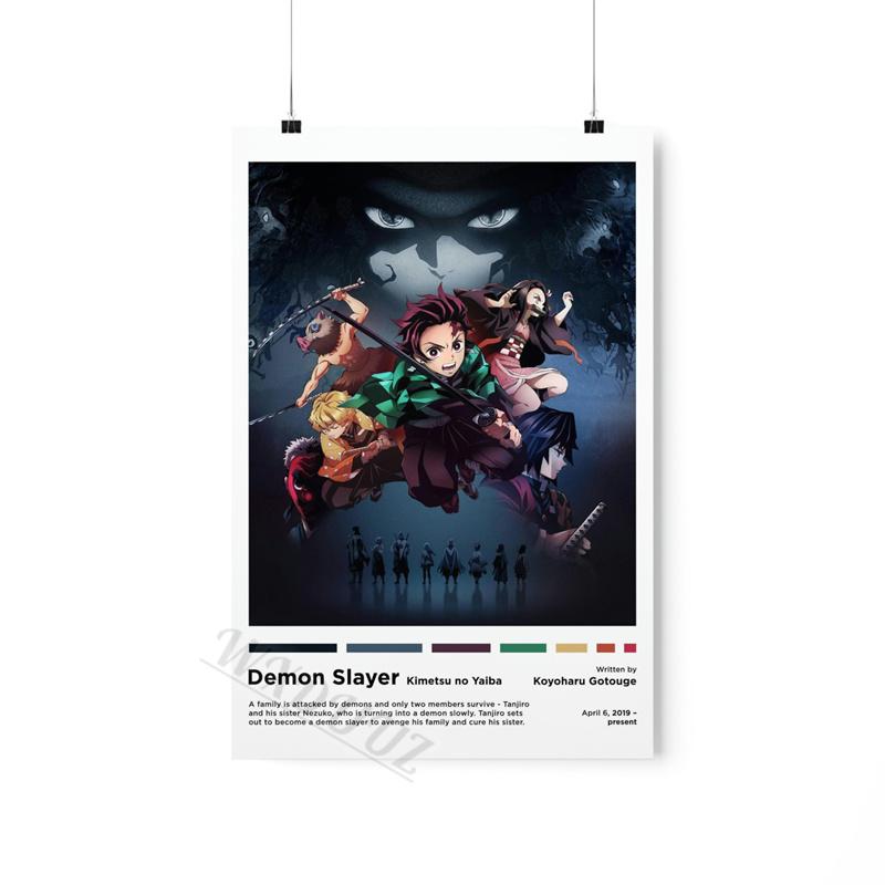 Japanese Cartoon Anime Demon Slayer Bleach Characte Canvas Painting Print Posters For Living Room Wall Art Home Decor Pictures