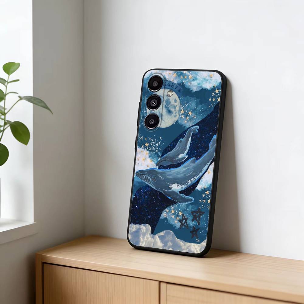 A M-Marine Whale P-Puzzle Phone Case For Samsung Galaxy A91,80,73,72 ,71,53,52,32 ,31,22,21s,20,Soft Black Case