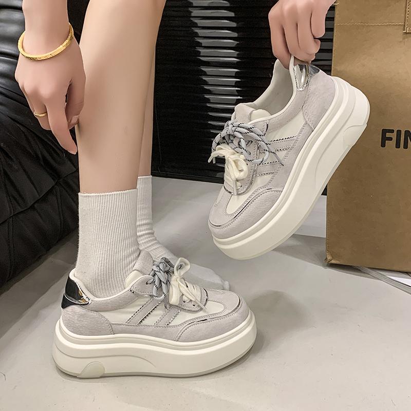 2025 New Women Shoes Pu Thick Sole Women Non-Slip Increase Wear Shoes Outdoor Leisure Brand Walking Shoes